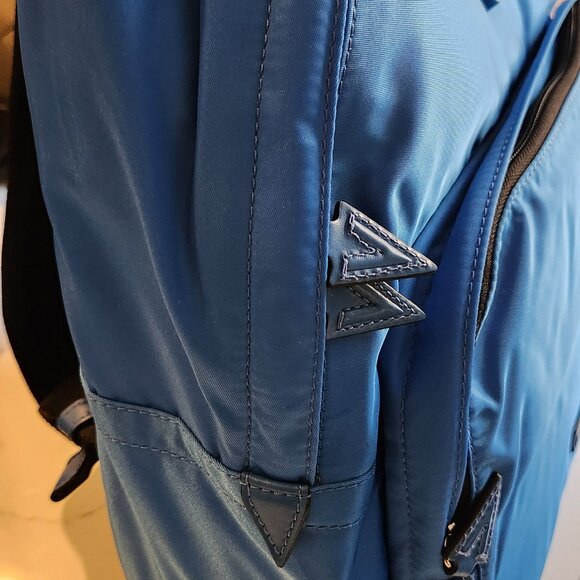 Versace La Medusa nylon backpack in blue. main image 6